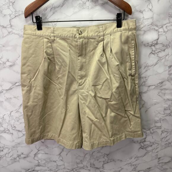 Vintage L.L. Bean Men’s Shorts sz 38 Pleated Front Cotton Khaki #H220 - Picture 9 of 9